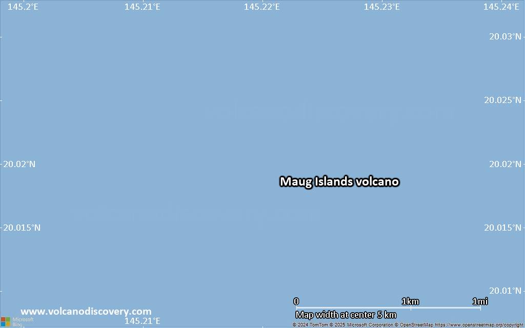 Satellite/aerial-type map of Maug Islands volcano (scale of few kilometers)