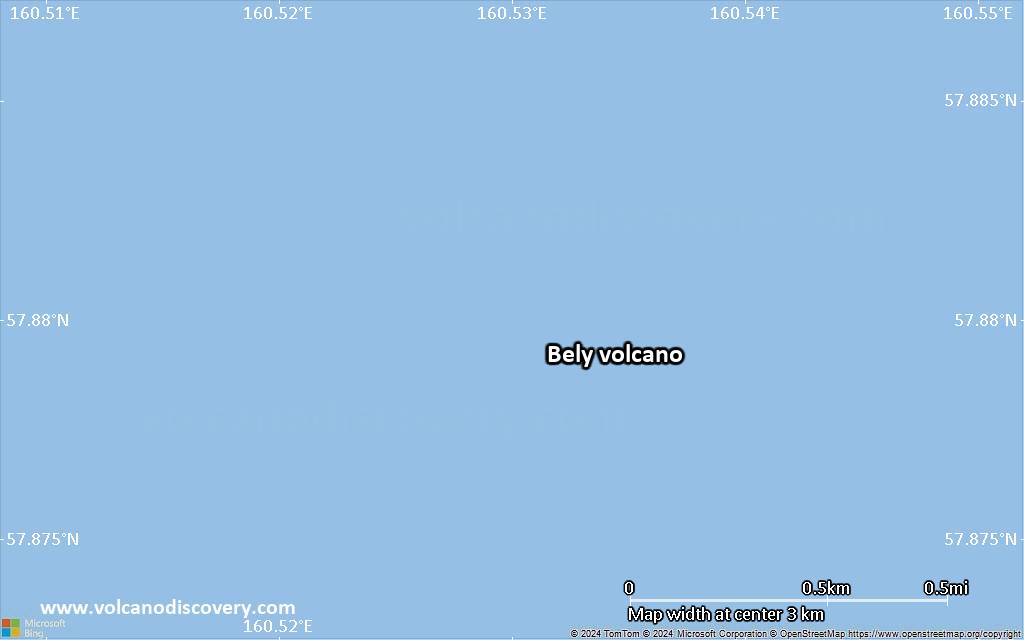 Satellite/aerial-type map of Bely volcano (scale of few kilometers)