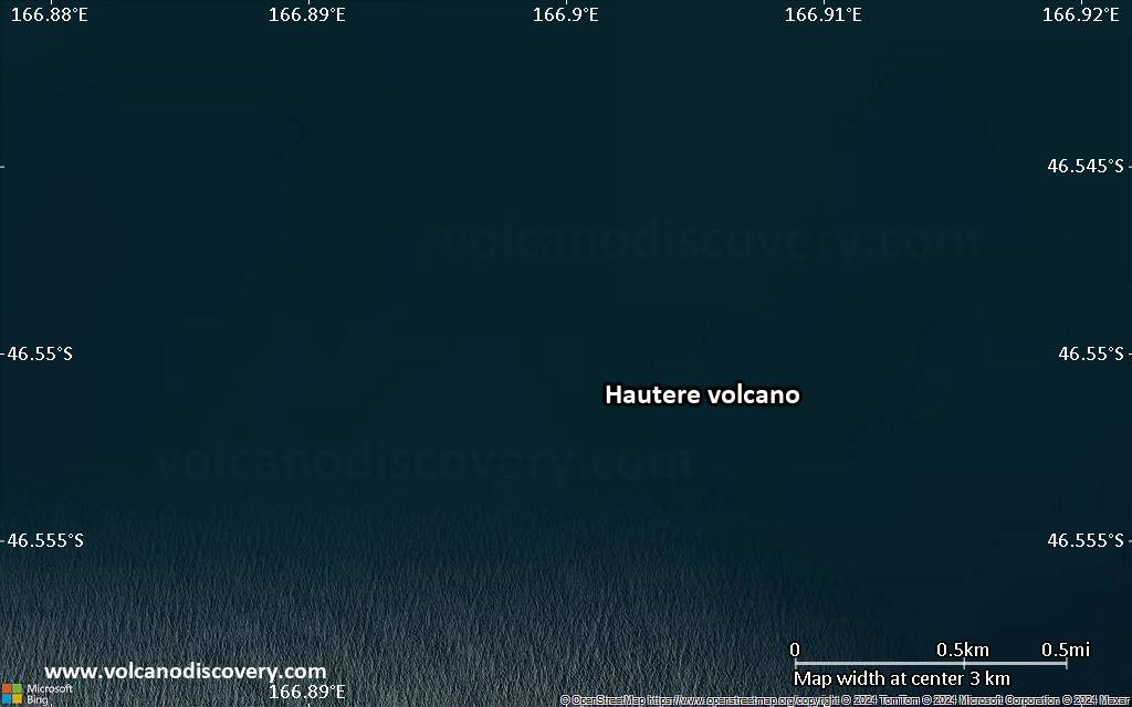 Satellite/aerial-type map of Hautere volcano (scale of few kilometers)