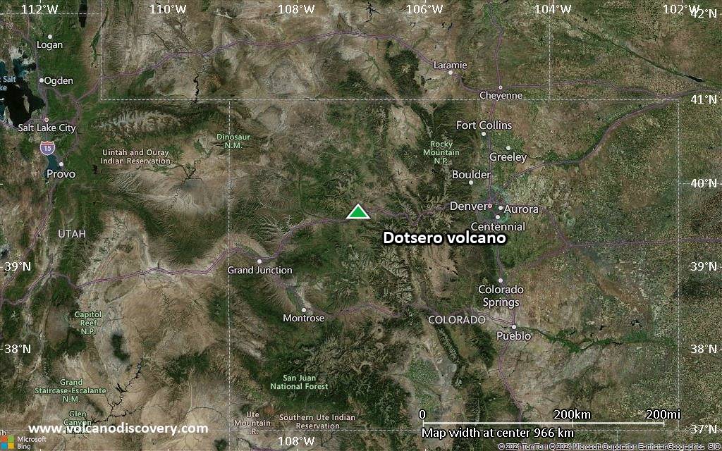 Satellite/aerial-type map of Dotsero volcano (region scale small)
