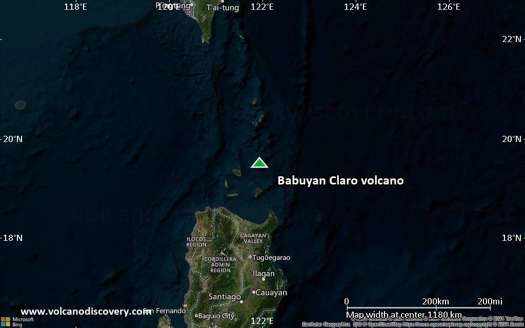 Satellite/aerial-type map of Babuyan Claro volcano (region scale small)