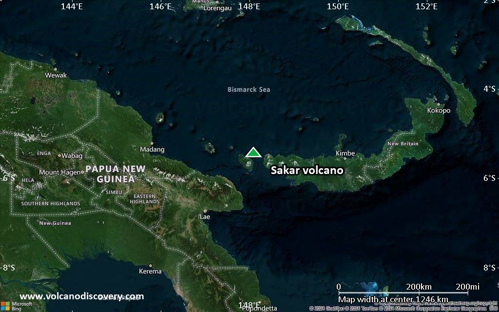 Satellite/aerial-type map of Sakar volcano (region scale small)