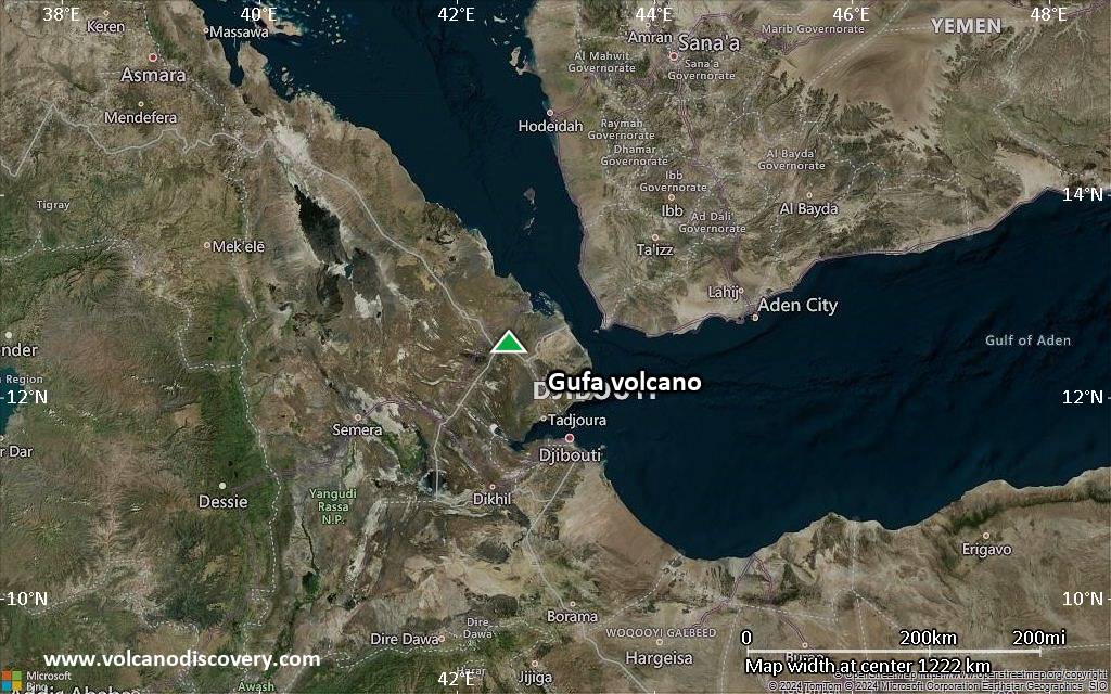 Satellite/aerial-type map of Gufa volcano (region scale small)