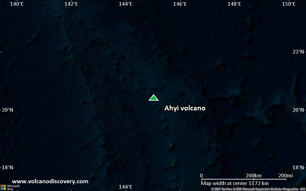 Satellite/aerial-type map of Ahyi volcano (region scale small)