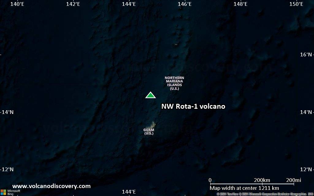 Satellite/aerial-type map of NW Rota-1 volcano (region scale small)