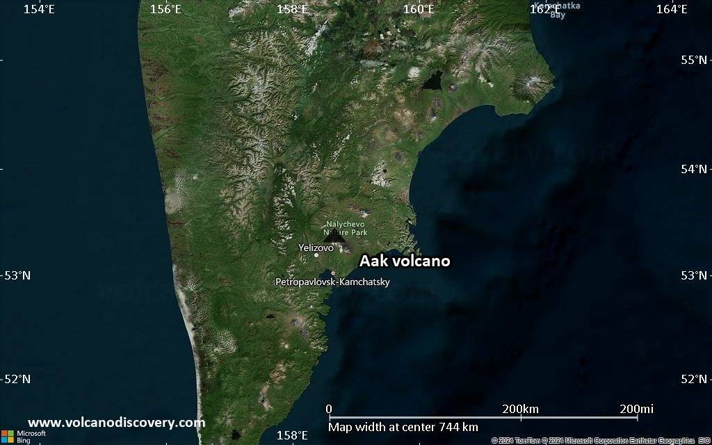 Satellite/aerial-type map of Aak volcano (region scale small)