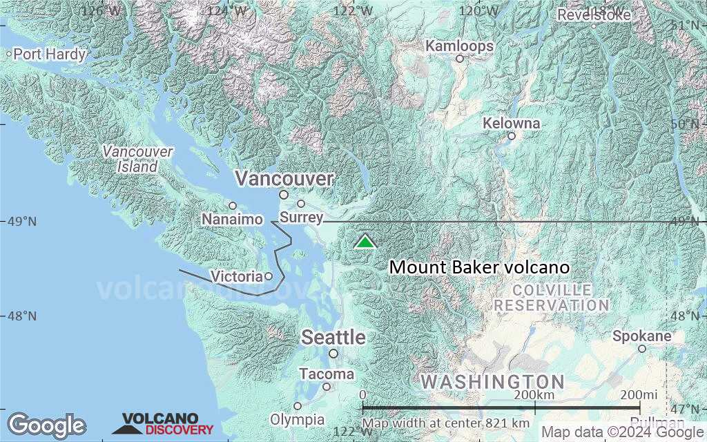 Terrain-type map of Mount Baker volcano (region scale small)