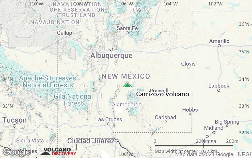 Terrain-type map of Carrizozo volcano (region scale small)