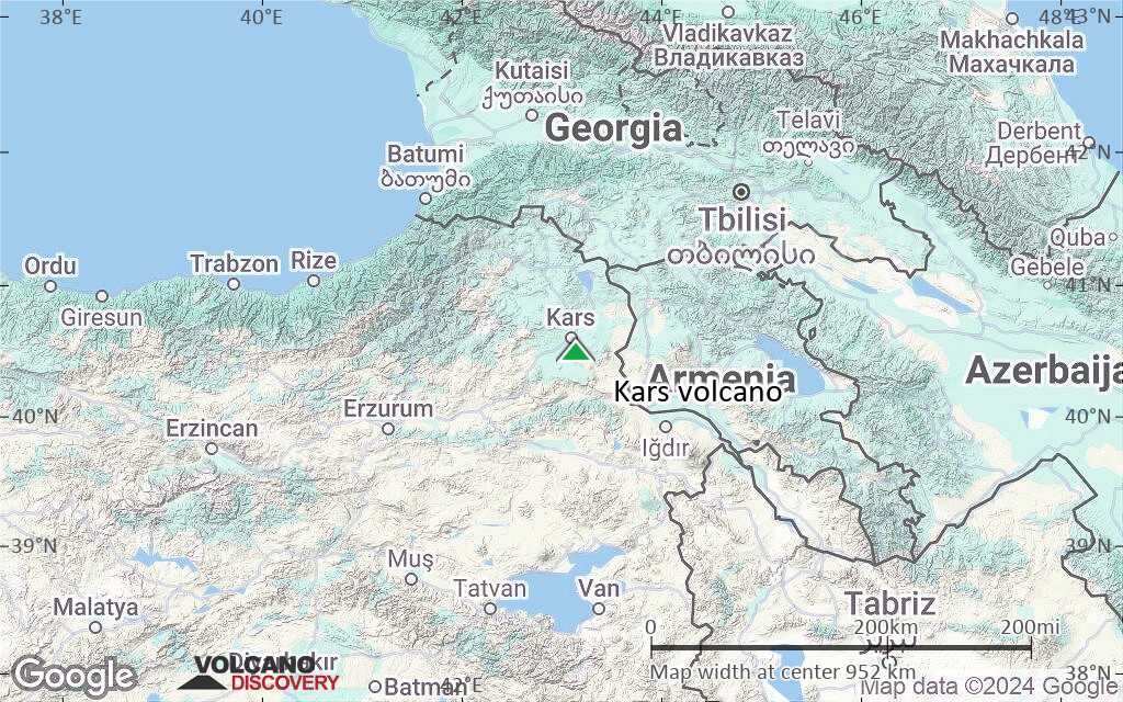 Terrain-type map of Kars volcano (region scale small)