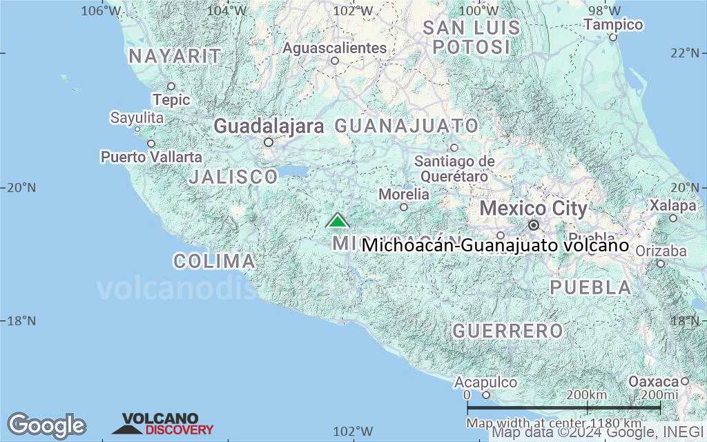 Terrain-type map of Michoacán-Guanajuato volcano (region scale small)