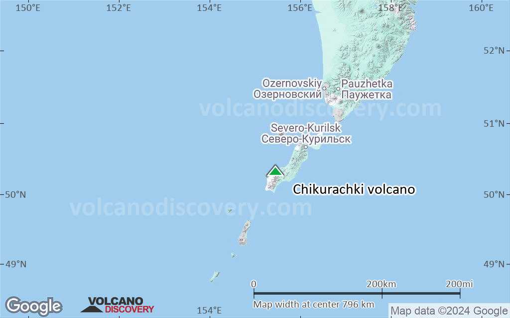 Terrain-type map of Chikurachki volcano (region scale small)
