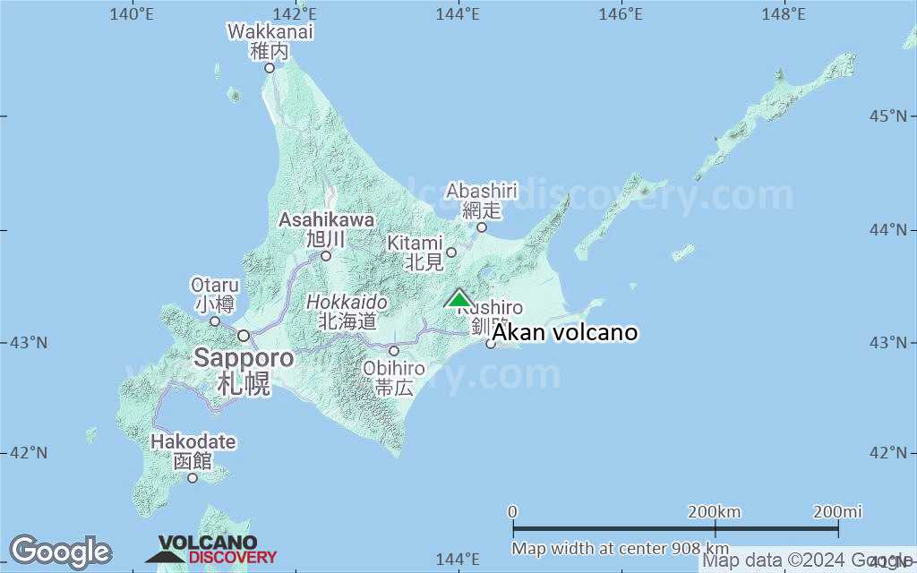 Terrain-type map of Akan volcano (region scale small)