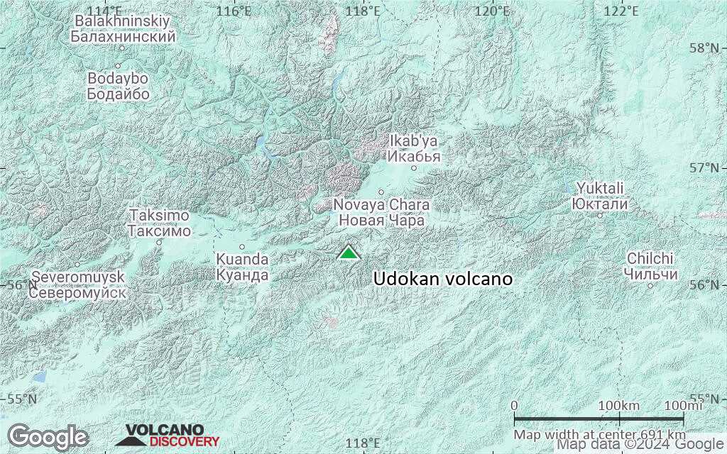 Terrain-type map of Udokan volcano (region scale small)