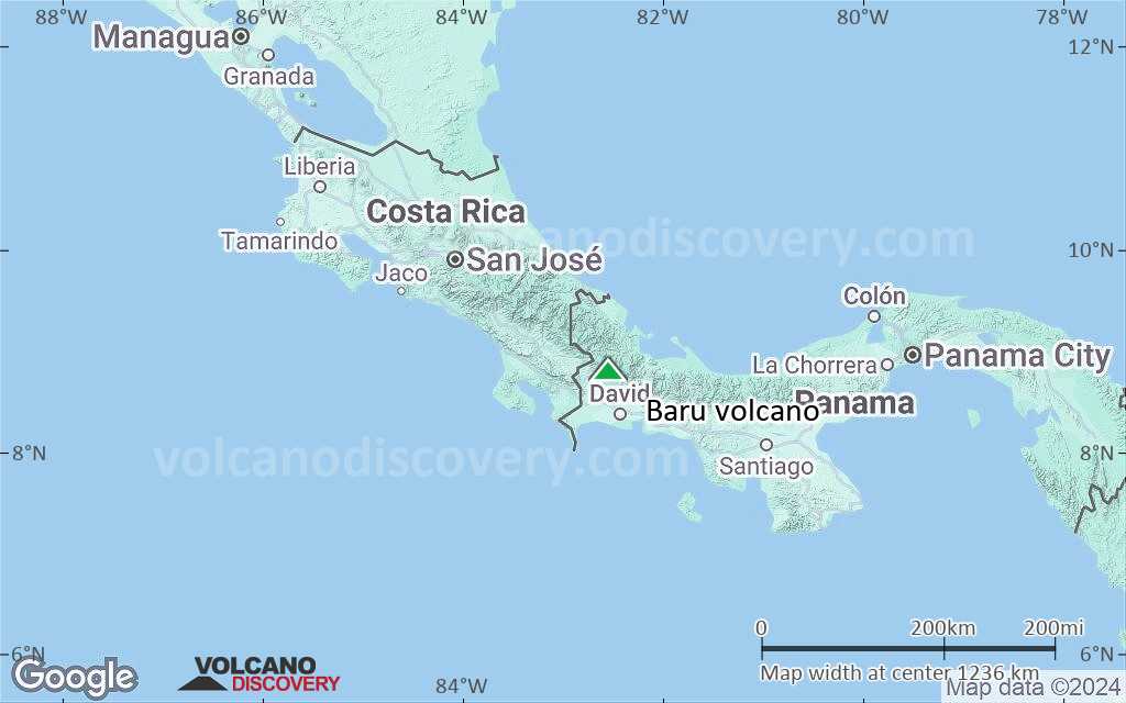 Terrain-type map of Baru volcano (region scale small)