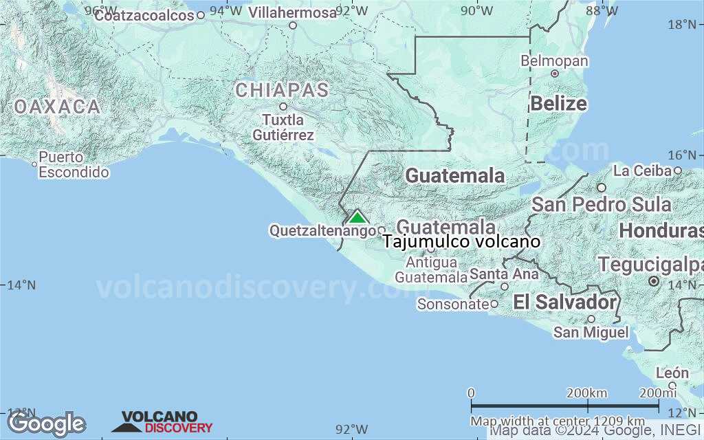 Terrain-type map of Tajumulco volcano (region scale small)