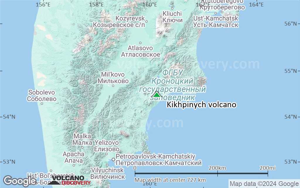 Terrain-type map of Kikhpinych volcano (region scale small)
