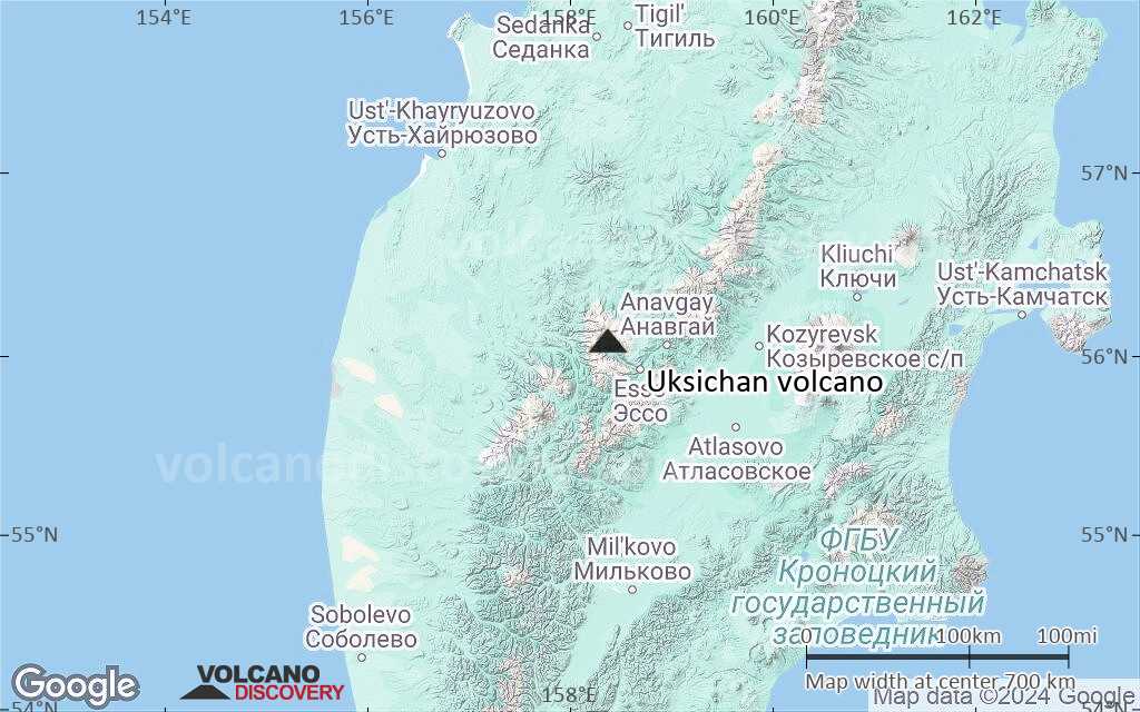 Terrain-type map of Uksichan volcano (region scale small)