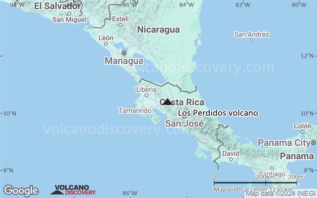 Terrain-type map of Los Perdidos volcano (region scale small)