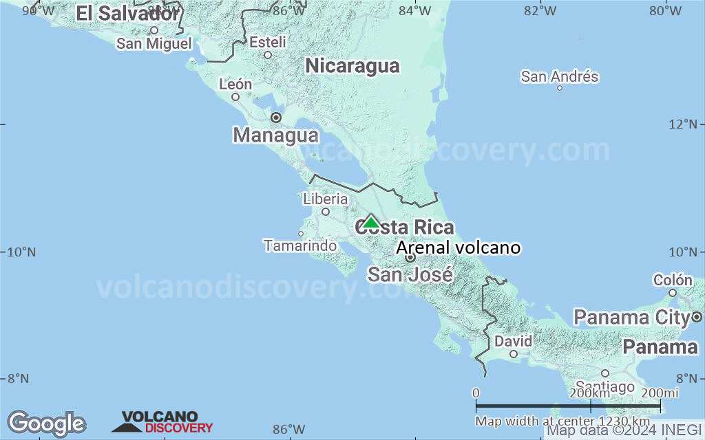 Terrain-type map of Arenal volcano (region scale small)