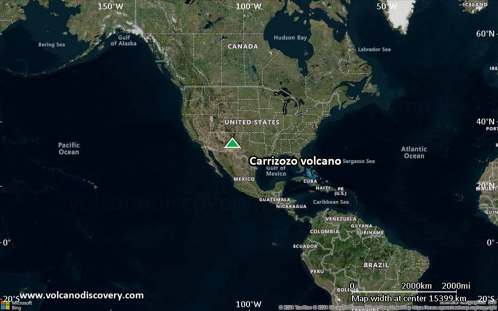 Satellite/aerial-type map of Carrizozo volcano (world scale)
