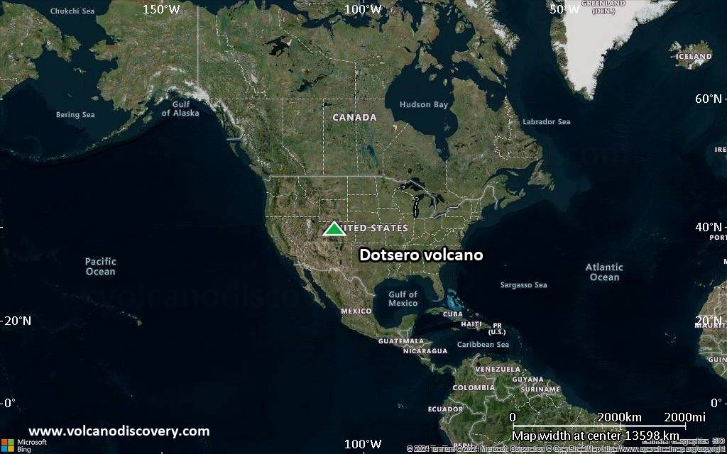 Satellite/aerial-type map of Dotsero volcano (world scale)