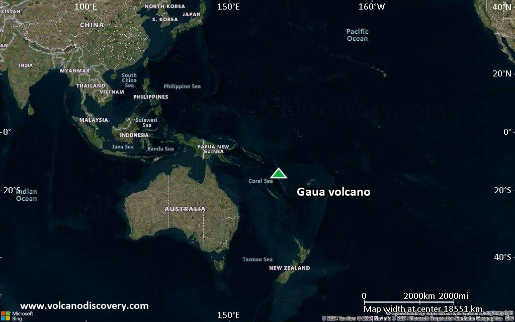 Satellite/aerial-type map of Gaua volcano (world scale)