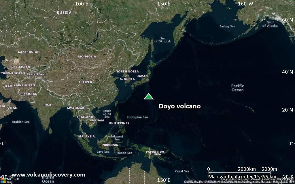 Satellite/aerial-type map of Doyo volcano (world scale)