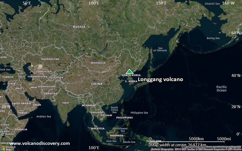 Satellite/aerial-type map of Longgang volcano (world scale)