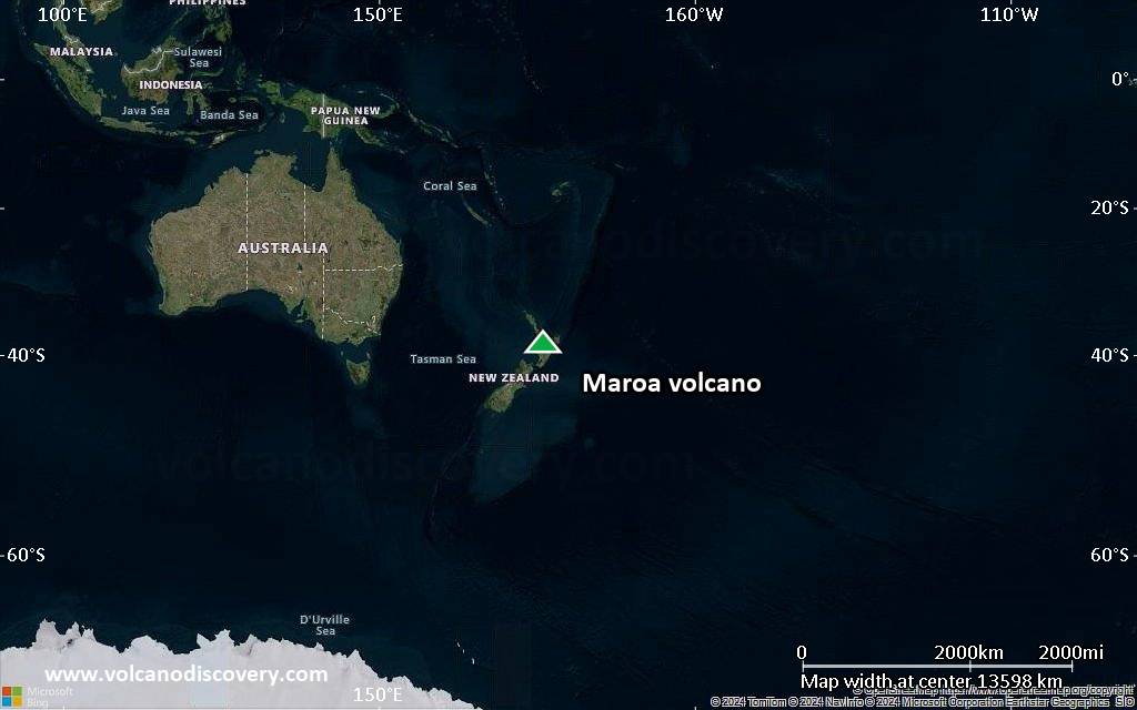 Satellite/aerial-type map of Maroa volcano (world scale)