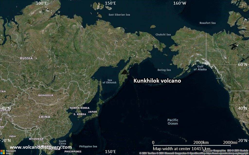 Satellite/aerial-type map of Kunkhilok volcano (world scale)