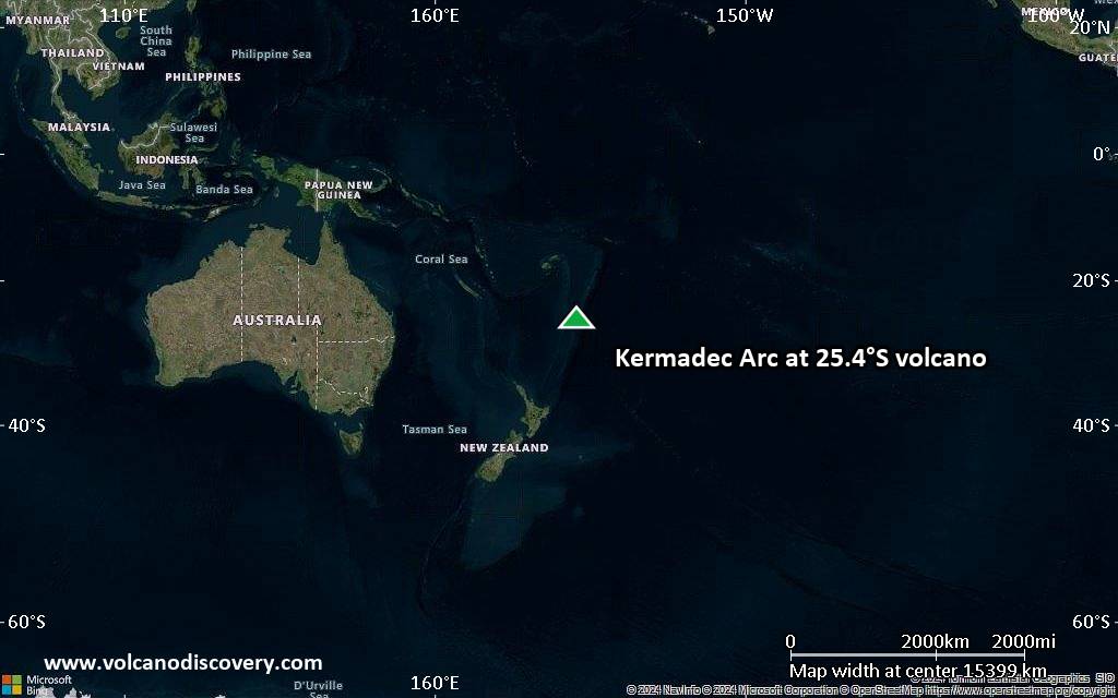Kermadec Arc at 25.4°S火山（Kermandec Islands, ニュージーランド