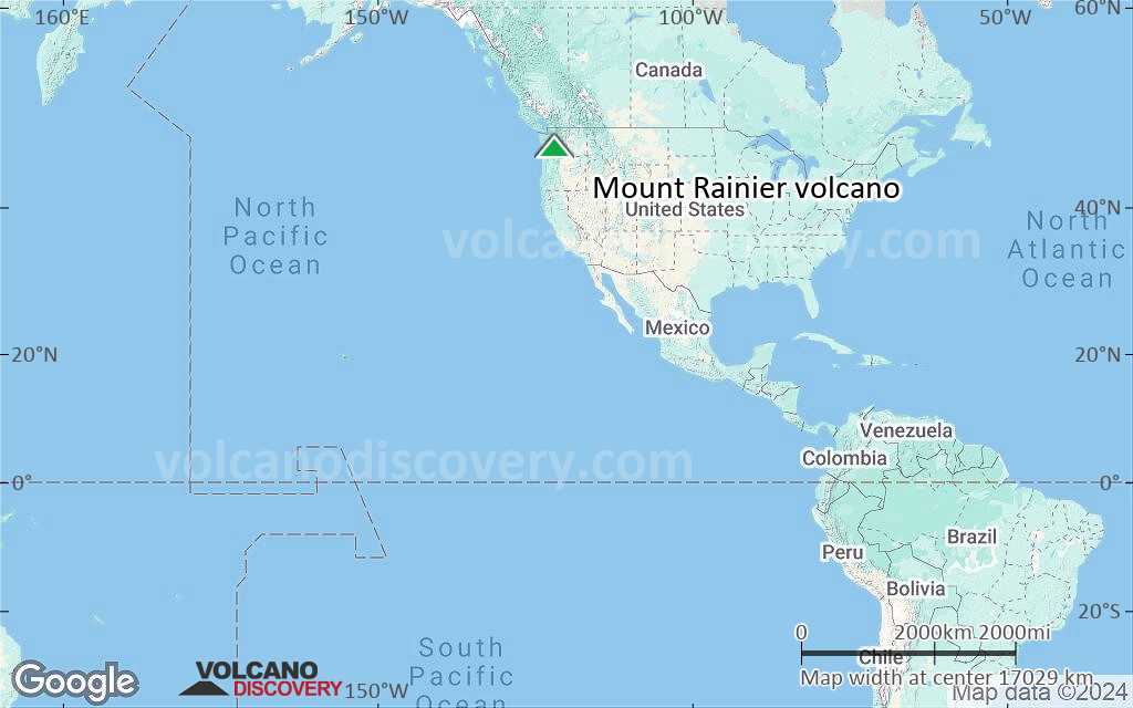 Terrain-type map of Mount Rainier volcano (world scale)