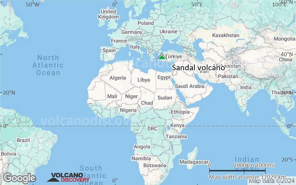 Terrain-type map of Sandal volcano (world scale)