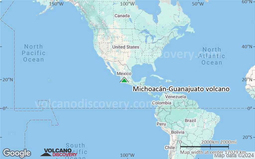 Terrain-type map of Michoacán-Guanajuato volcano (world scale)