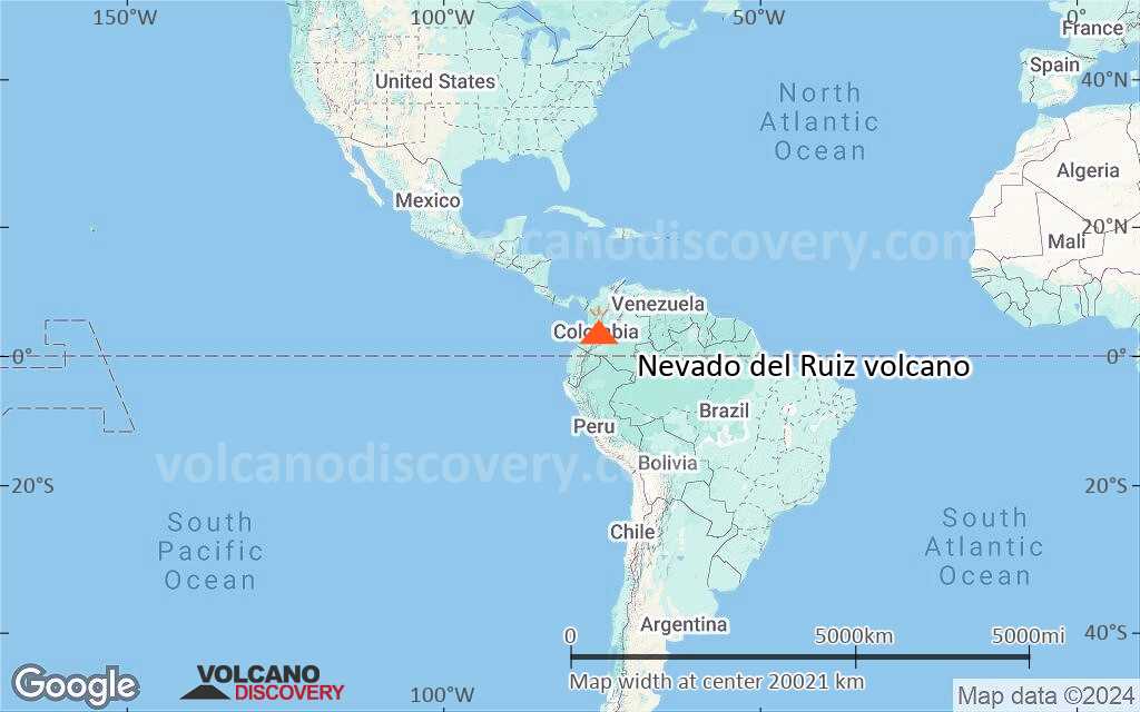 Вулкан руис на карте