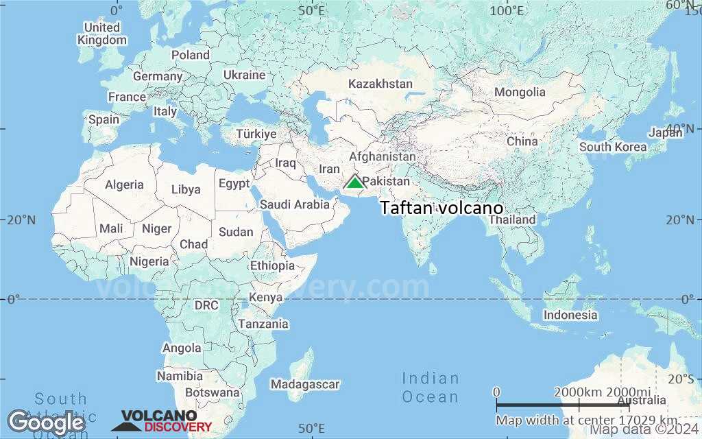 Terrain-type map of Taftan volcano (world scale)