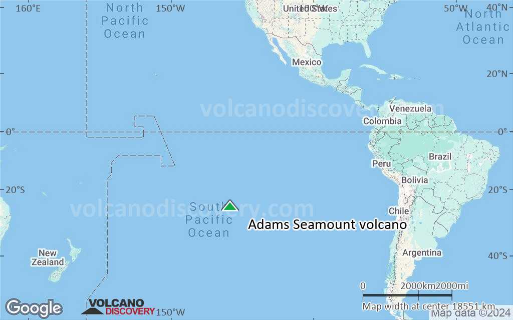 Adams Seamount Volcano, Central Pacific Ocean, - facts & information