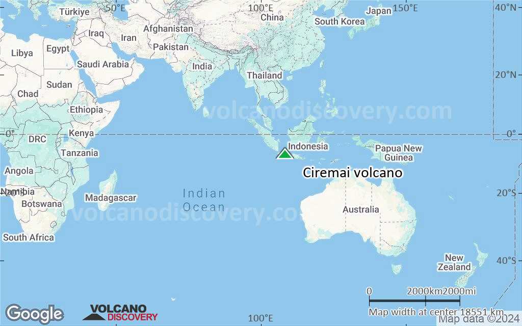 Terrain-type map of Ciremai volcano (world scale)