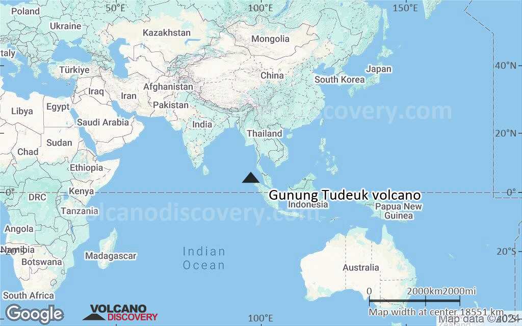 Terrain-type map of Gunung Tudeuk volcano (world scale)