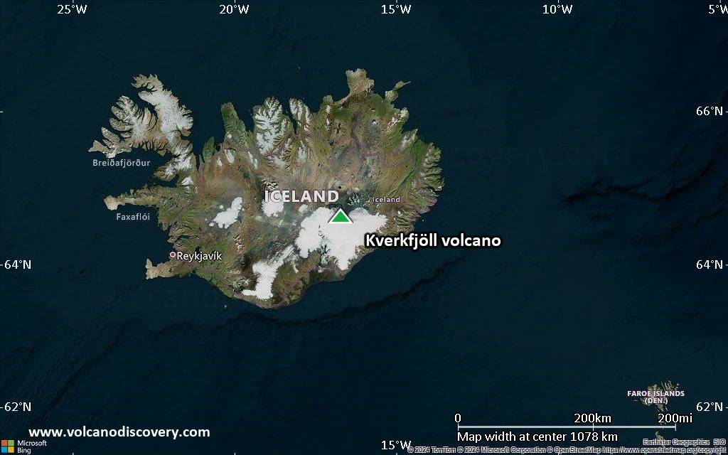 Satellite/aerial-type map of Kverkfjöll volcano (region scale medium)