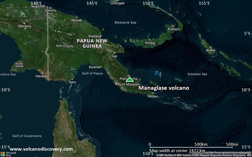 Satellite/aerial-type map of Managlase volcano (region scale medium)