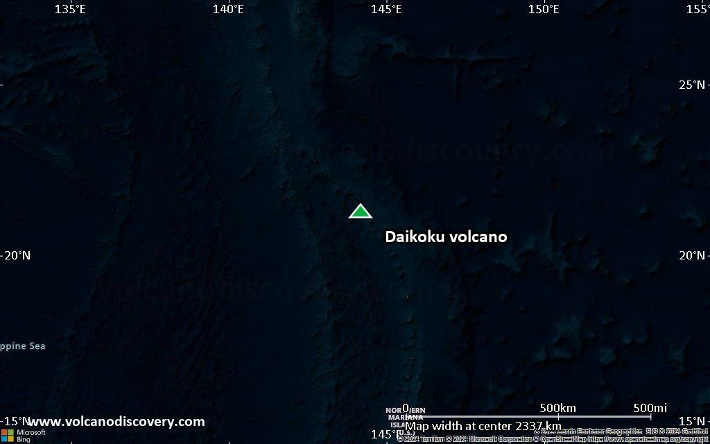 Satellite/aerial-type map of Daikoku volcano (region scale medium)
