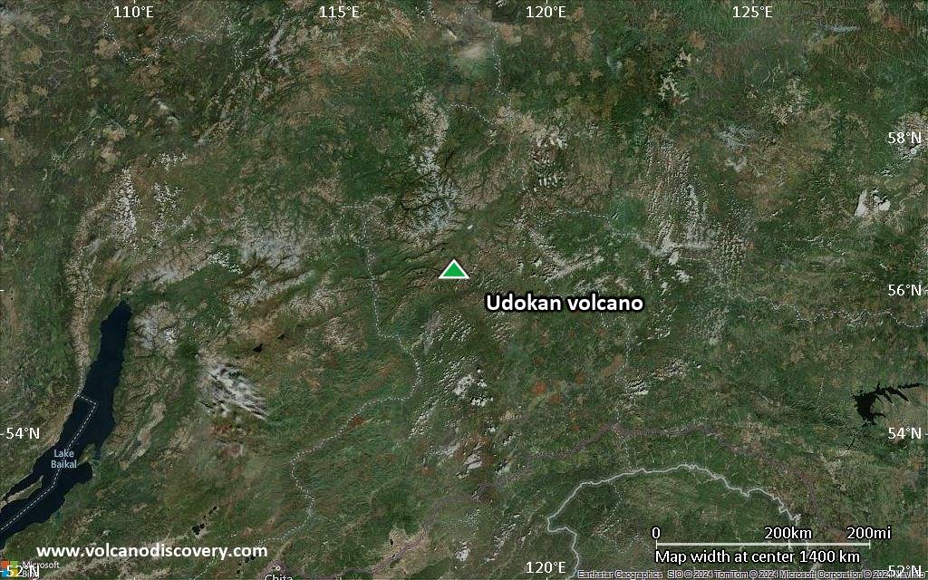 Satellite/aerial-type map of Udokan volcano (region scale medium)