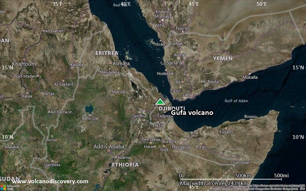 Satellite/aerial-type map of Gufa volcano (region scale medium)