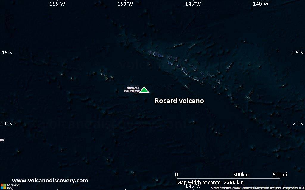 Satellite/aerial-type map of Rocard volcano (region scale medium)