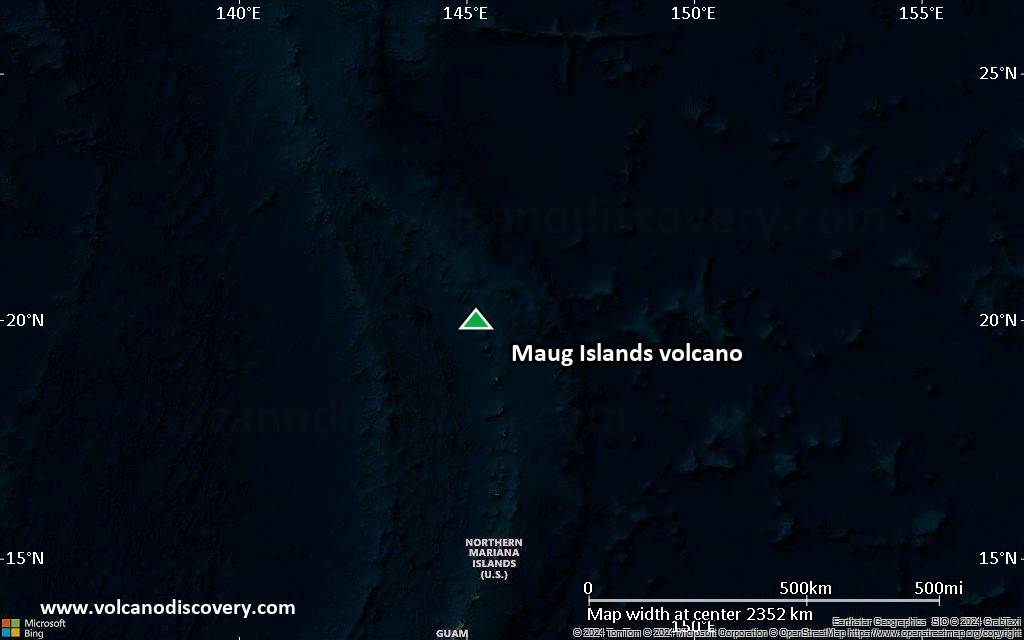 Satellite/aerial-type map of Maug Islands volcano (region scale medium)