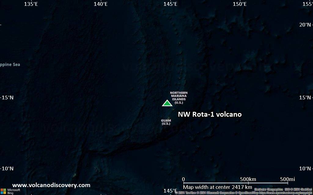 Satellite/aerial-type map of NW Rota-1 volcano (region scale medium)