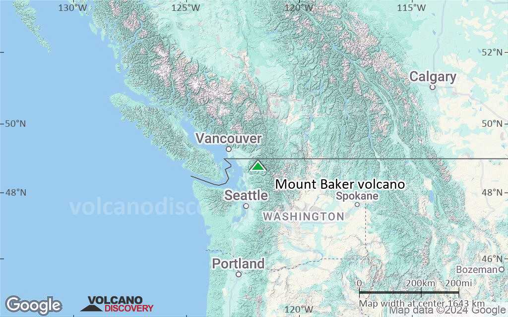 Terrain-type map of Mount Baker volcano (region scale medium)