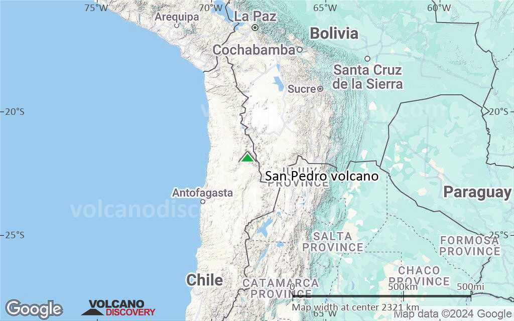 Terrain-type map of San Pedro volcano (region scale medium)