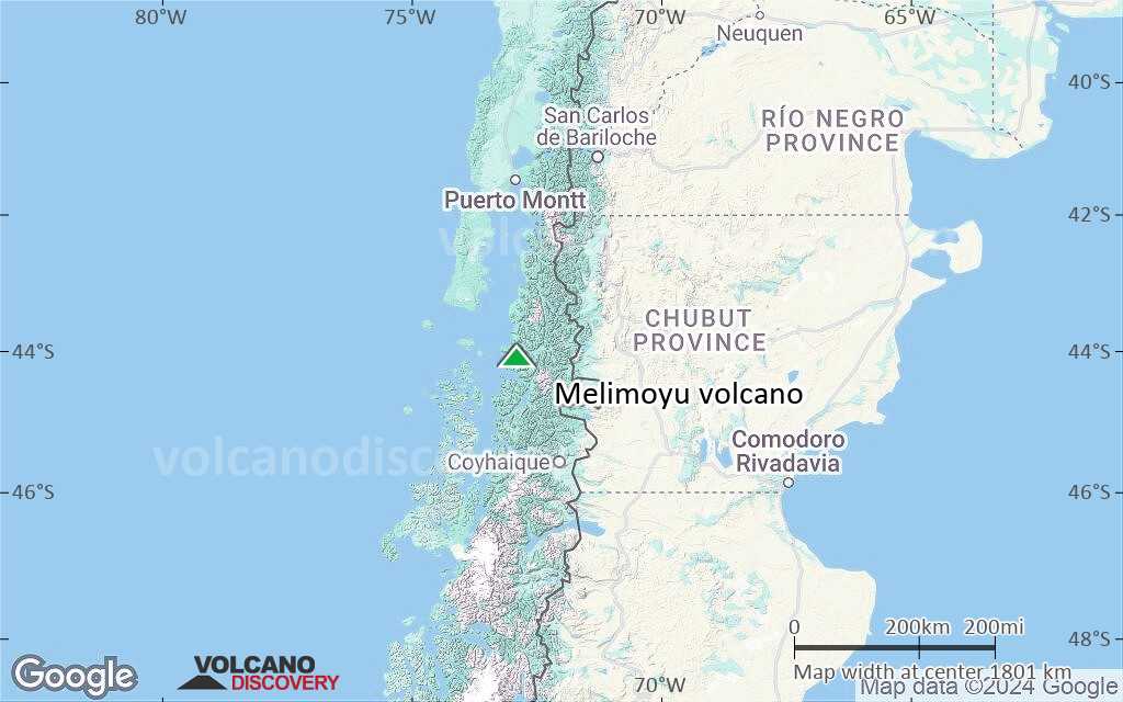 Terrain-type map of Melimoyu volcano (region scale medium)